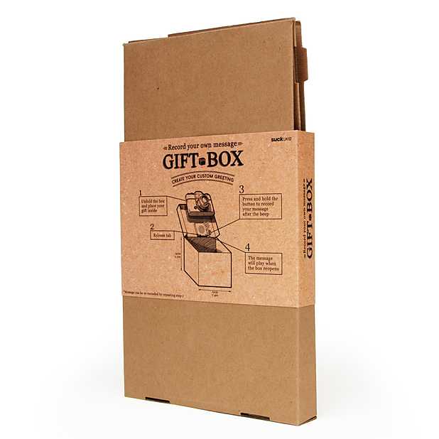  SUCK UK Caja de regalo, Graba tus propias cajas de regalo de  mensaje, Caja de regalo sorpresa novedosa para regalos de cumpleaños, Caja  de regalo grande grabable