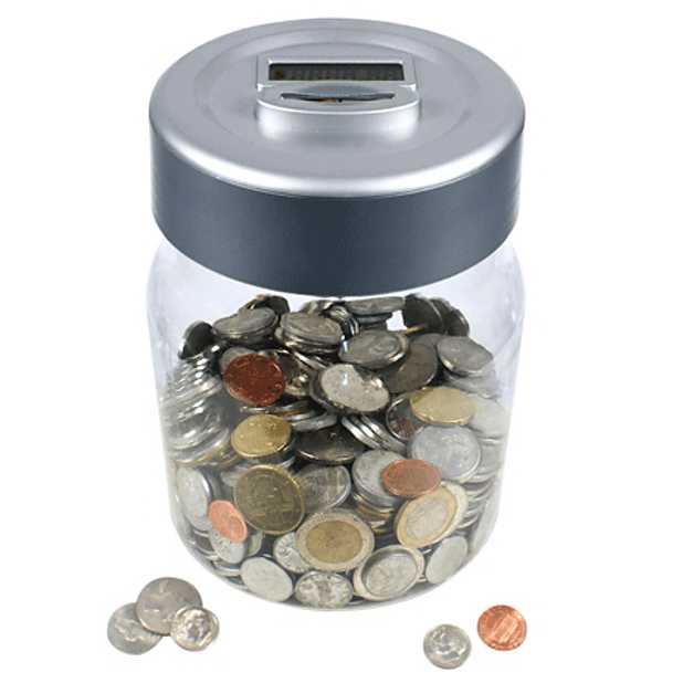 Banco digital de monedas, 2.5 L, hucha contador LCD, contador de monedas,  banco de dinero, juguetes de regalo (plateado)