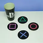 4 posavasos con los símbolos del mando de PlayStation