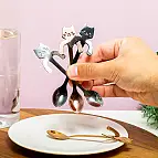 Set de 4 cucharas de café con forma de gatitos