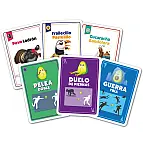 Una combinación de juego de cartas y balón prisionero