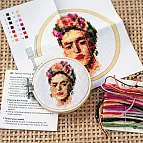 Mini kit de punto de cruz Frida Kahlo