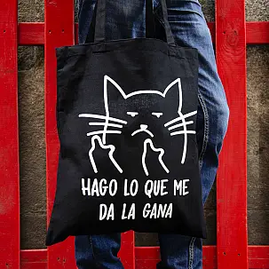 Tote bag con gato macarra