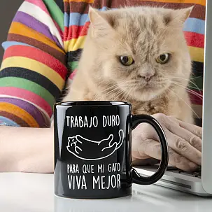 Taza con mensaje Trabajo duro...