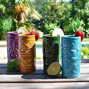 Set de 4 vasos tiki