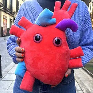 Peluche corazón anatómico XL con mini peluches extraíbles