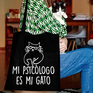 Tote bag Mi psicólogo es mi gato