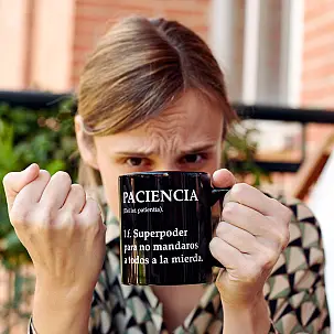 Taza con mensaje Definición de paciencia