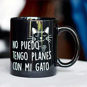 Taza con mensaje No puedo tengo planes con mi gato