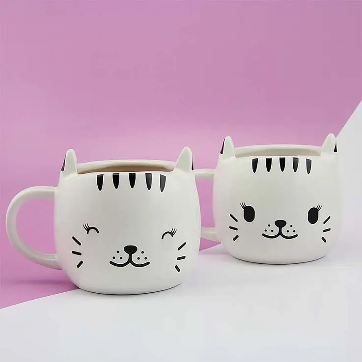 El gato de esta taza cambia de expresión