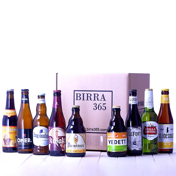 Pack de nueve botellines de cervezas Belgas