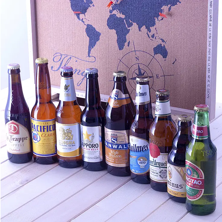 Incluye cervezas de Asia, América y Europa