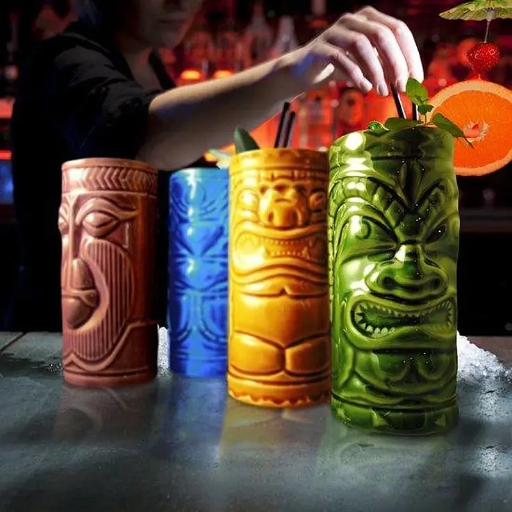 Set de 4 vasos tiki