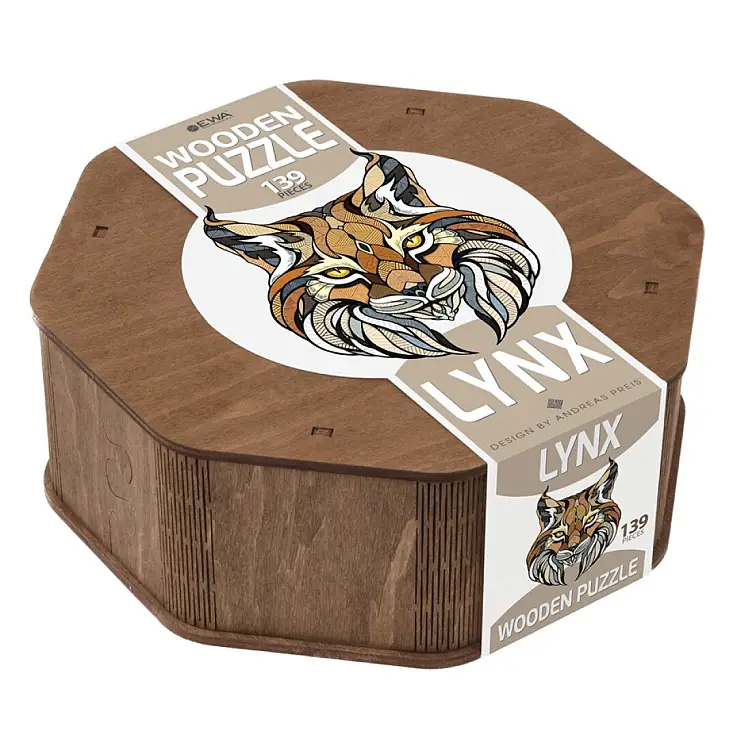 Puzzle de madera con forma de lince