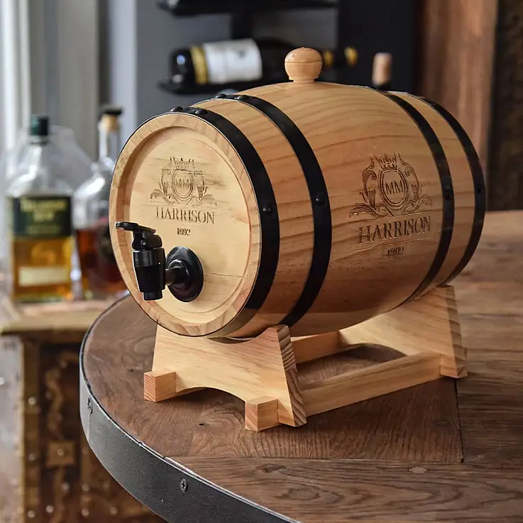 Barril de madera para servir vino o whisky