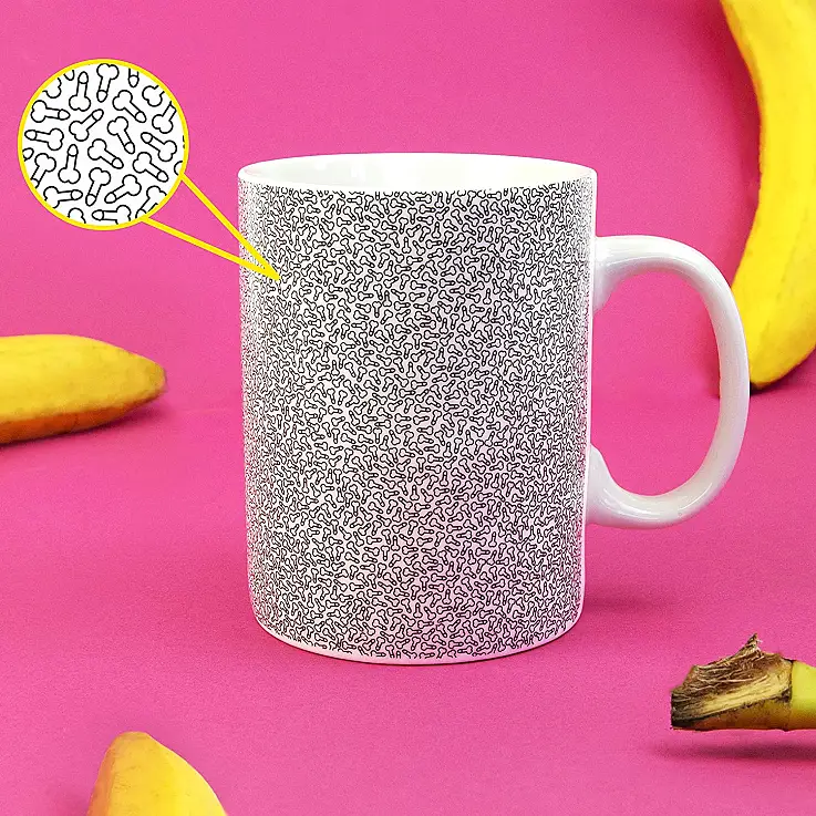 Taza divertida con micropenes