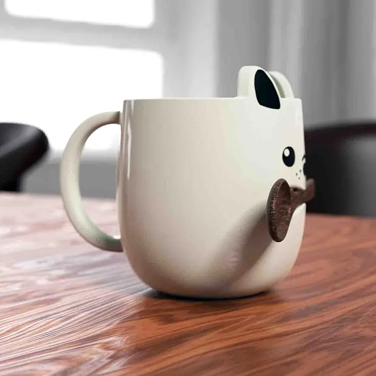 Taza fabricada en cerámica