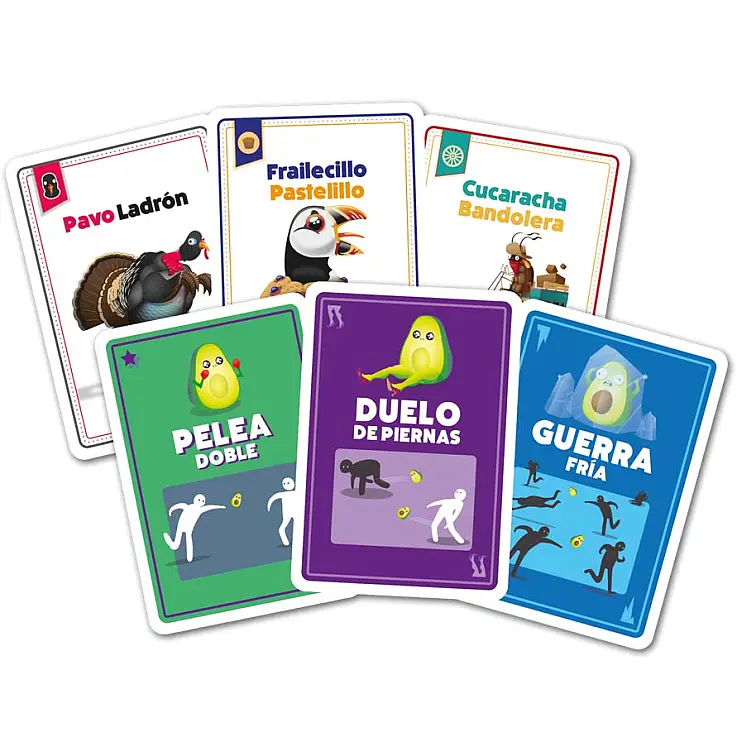 Una combinación de juego de cartas y balón prisionero