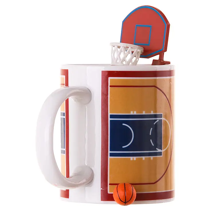 Taza de baloncesto con canasta y pelota