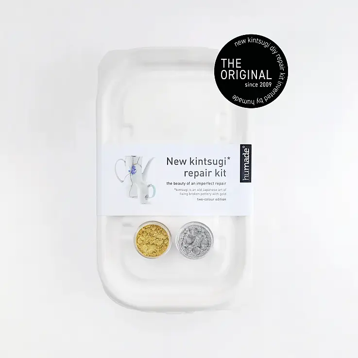 Kit Kintsugi dúo para reparar cerámica rota con oro y plata