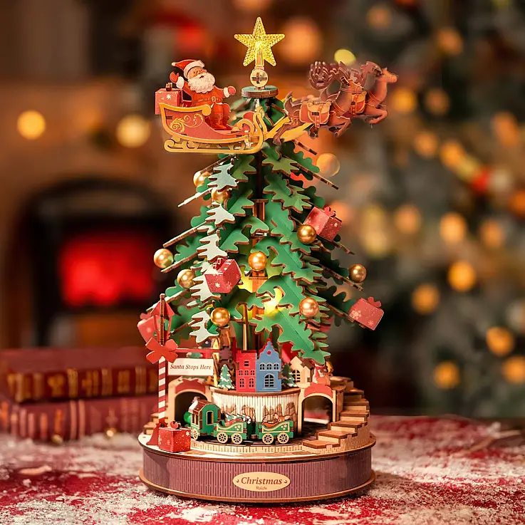 Maqueta de árbol de Navidad con movimiento y sonido