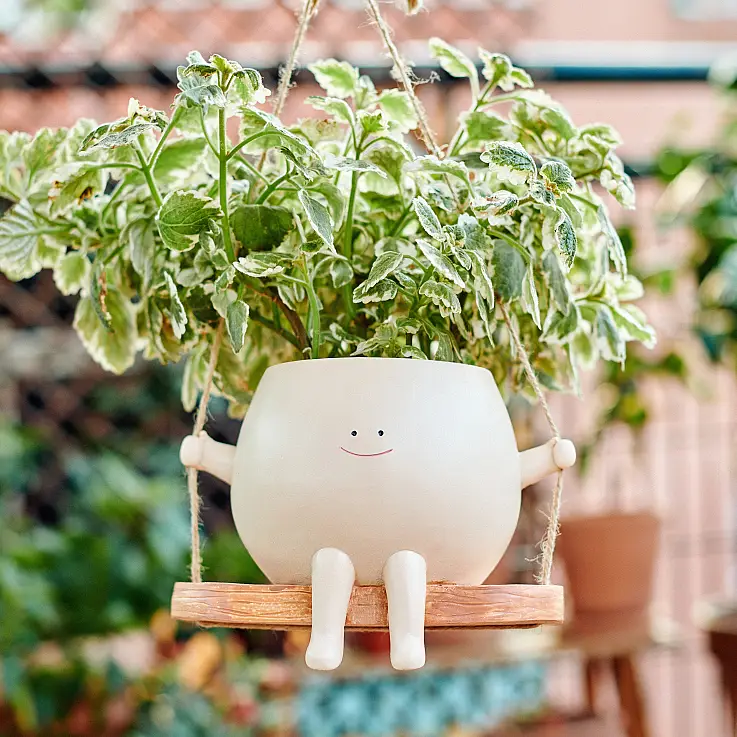 Happy Pot, maceta colgante con columpio