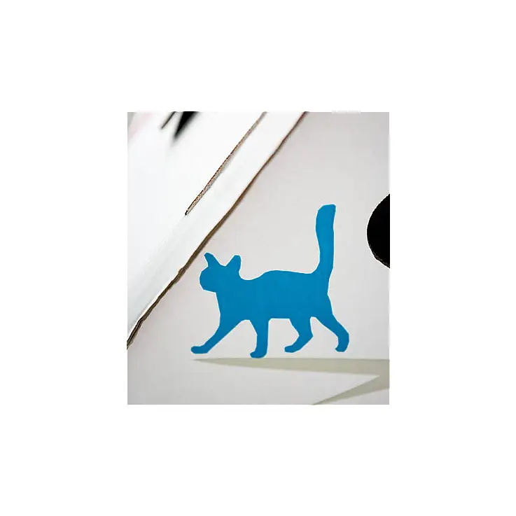 Detalle de la Casa Deco: un gato azul