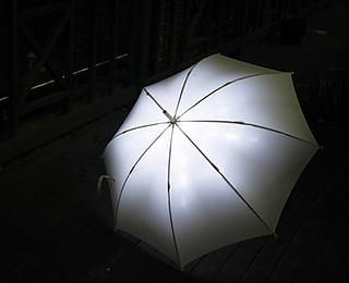 It lights up under pressure from falling raindrops